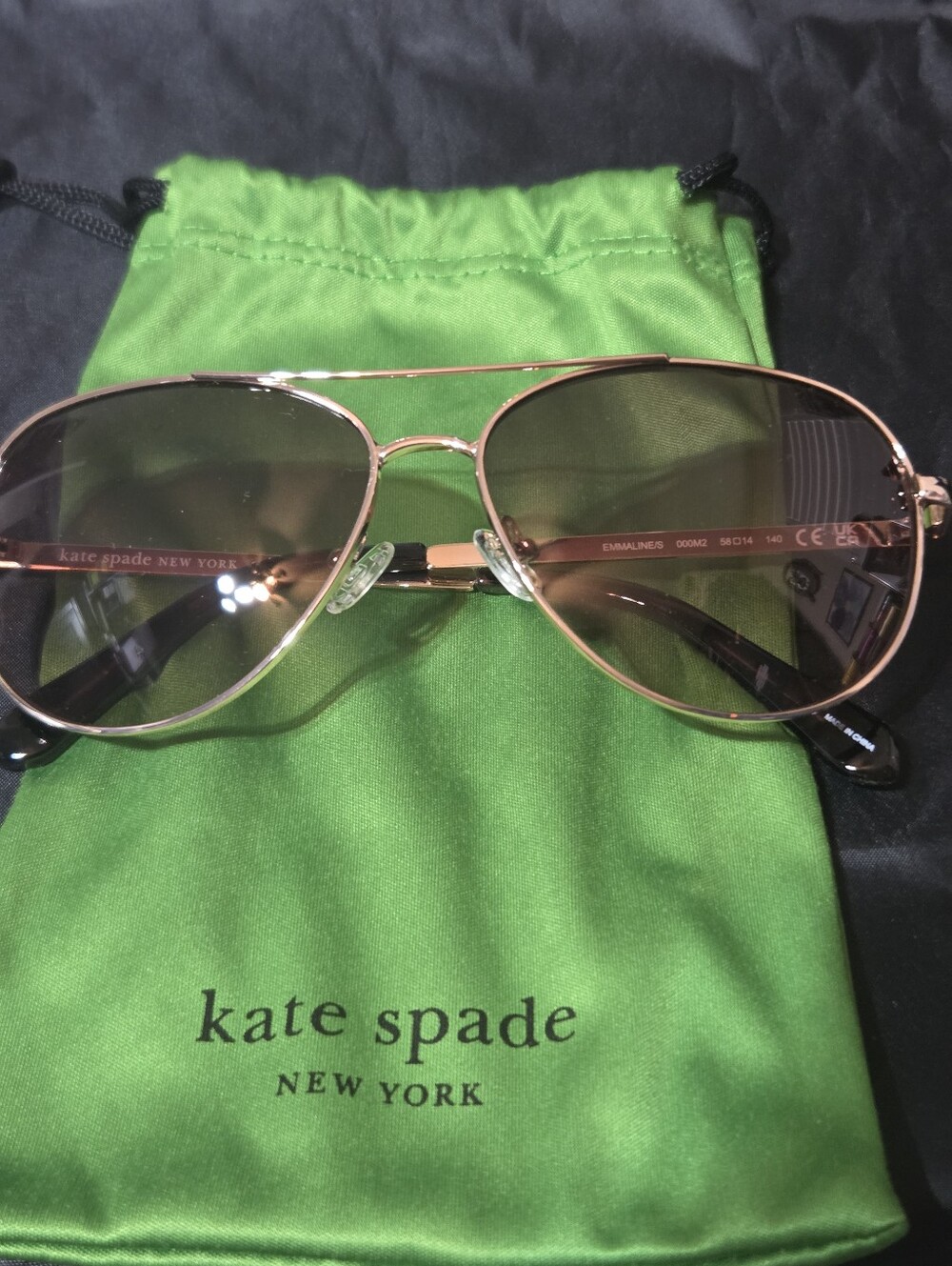 Kate Spade New York Emmaline Rose Gold Sunglasses NWOT